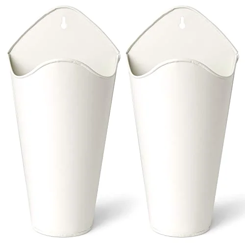 Metal Wall Planter, 2-pack, White