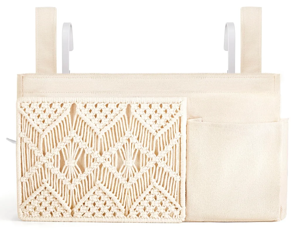 Bedside Caddy, 4 pockets, Ivory