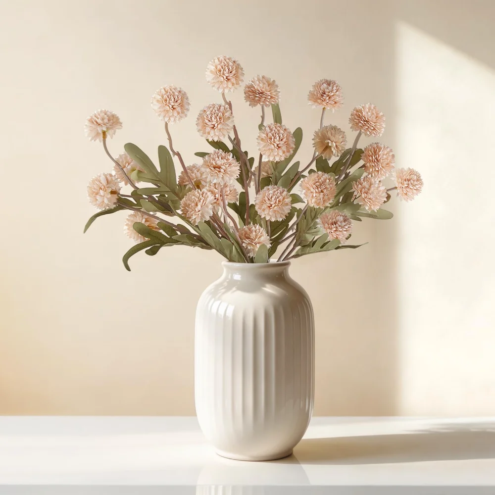 Fake Flowers Silk 10 Pcs, 20 in, 10-pack, Beige