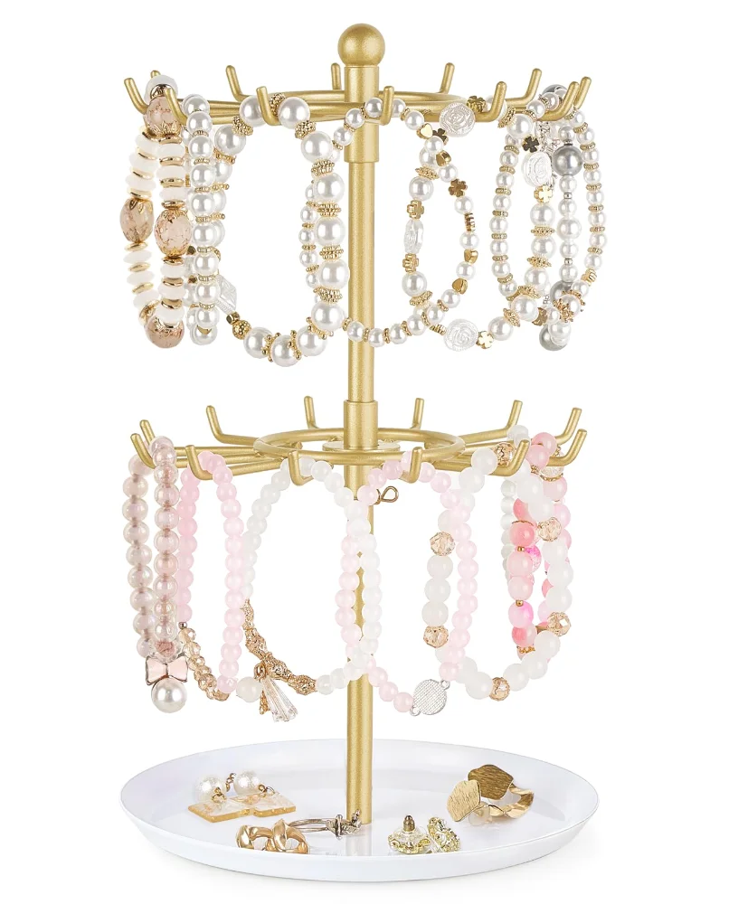 Bracelet Holder Stand 2 Tier, Gold