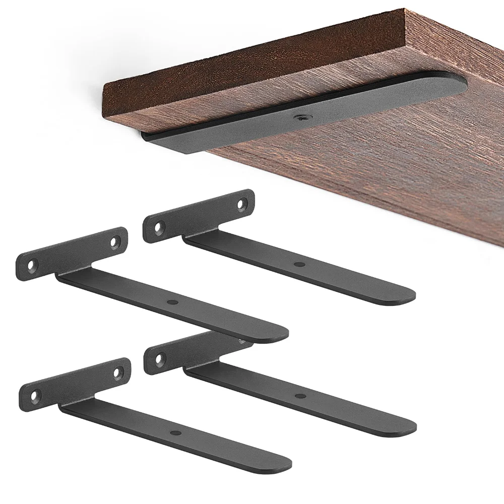 Shelf Brackets, 4 in, 4-pack, Black