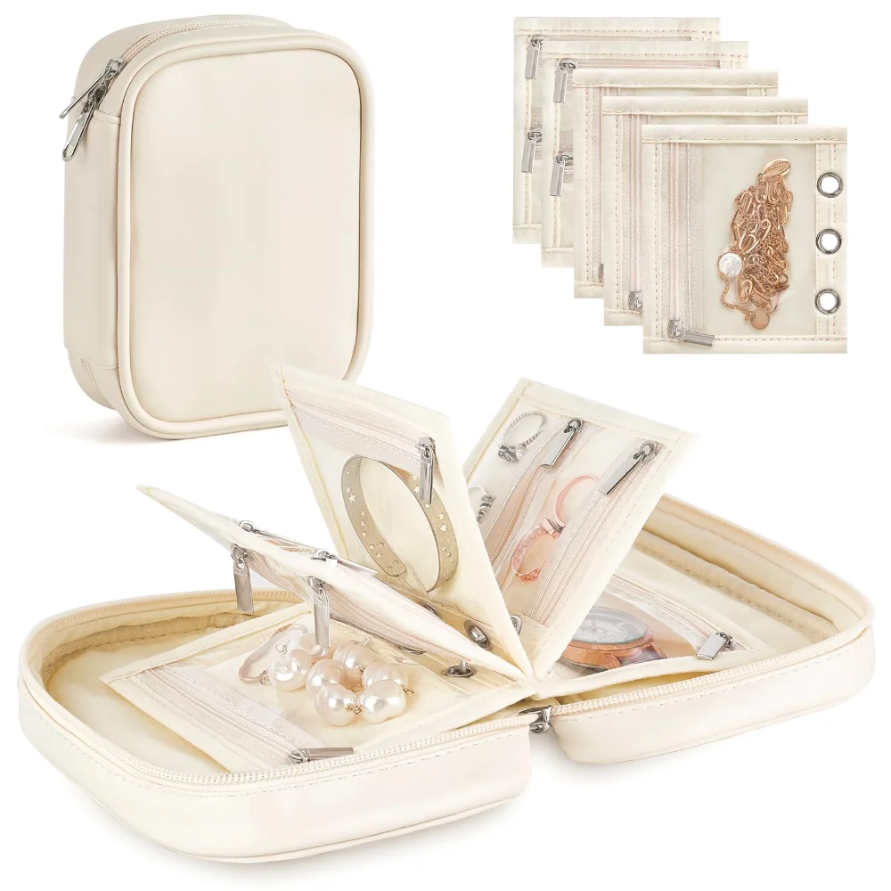 Travel Jewelry Case Mini, Beige