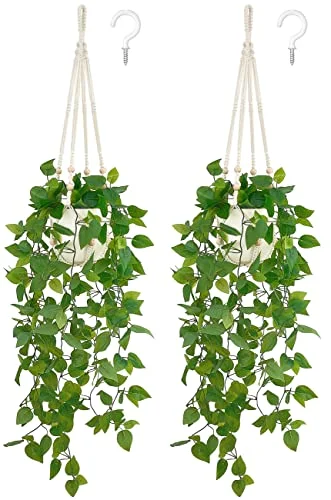 Fake Hanging Plant, 2-pack, Ivory