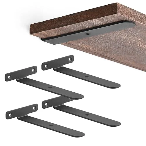 Shelf Brackets, 6 in, 4-pack, Black