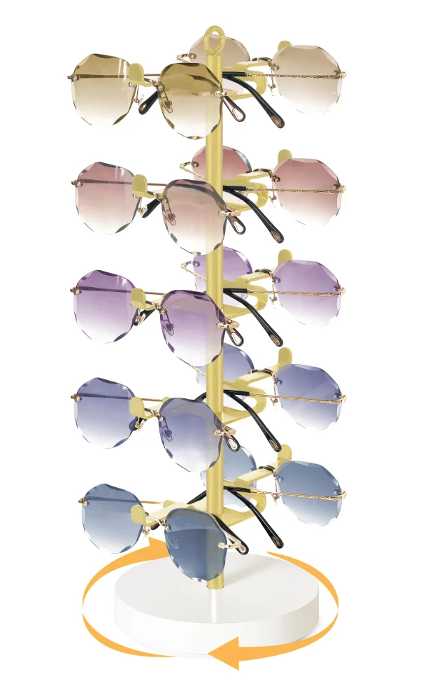 360° Rotating Sunglass Organizer, Gold