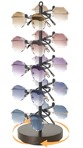 360° Rotating Sunglass Organizer, Black