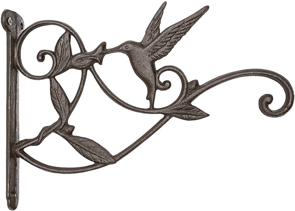 Iron Plant Bracket Hook, Black