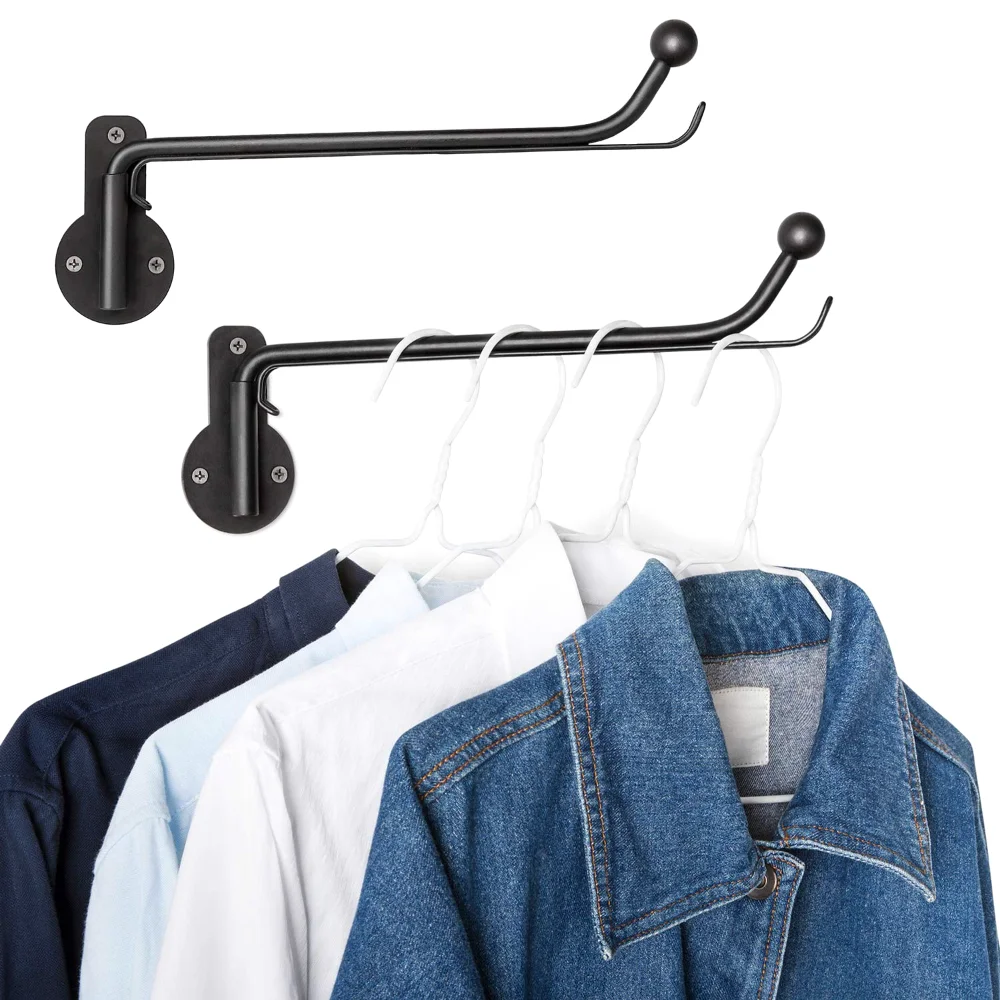 Wall Mounted Drying Rack, 2-pack, Black