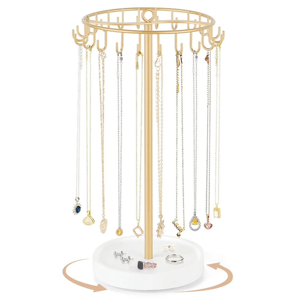 Rotating Necklace Holder, Gold