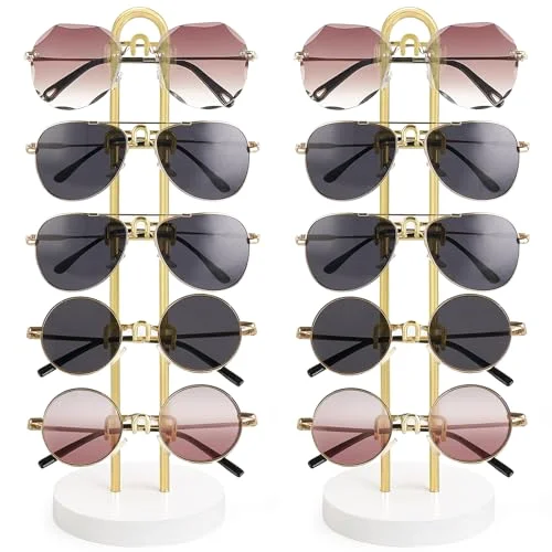 Sunglass Holder Organizer, 2-pack, Gold