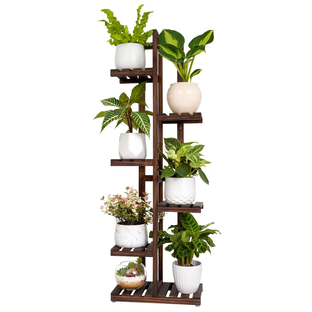 Wood Plant Stand 6 Tier, Brown