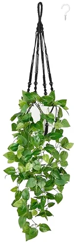 Fake Hanging Plant, Black