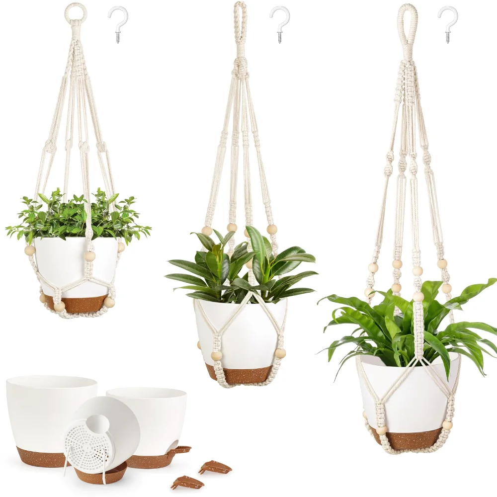 Hanging Planter, 3-pack, Ivory