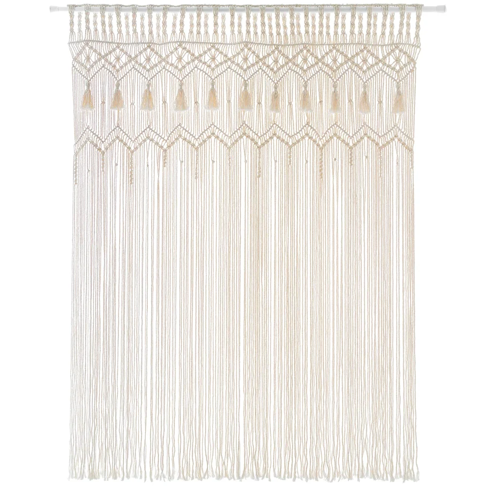 Macrame Curtain, 51 in, Ivory