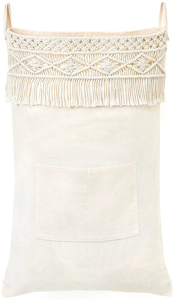 Macrame Over the Door Laundry, White