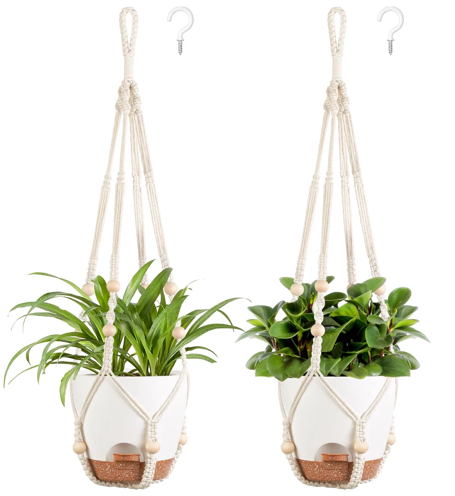 Hanging Planter, 6.5 in, 2-pack, Ivory