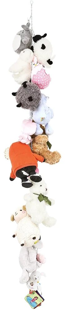Metal Stuffed Animal Storage Chain, 76 in, 20 clips, White