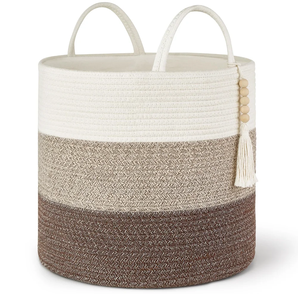Woven Storage Basket, 16 in, Brown