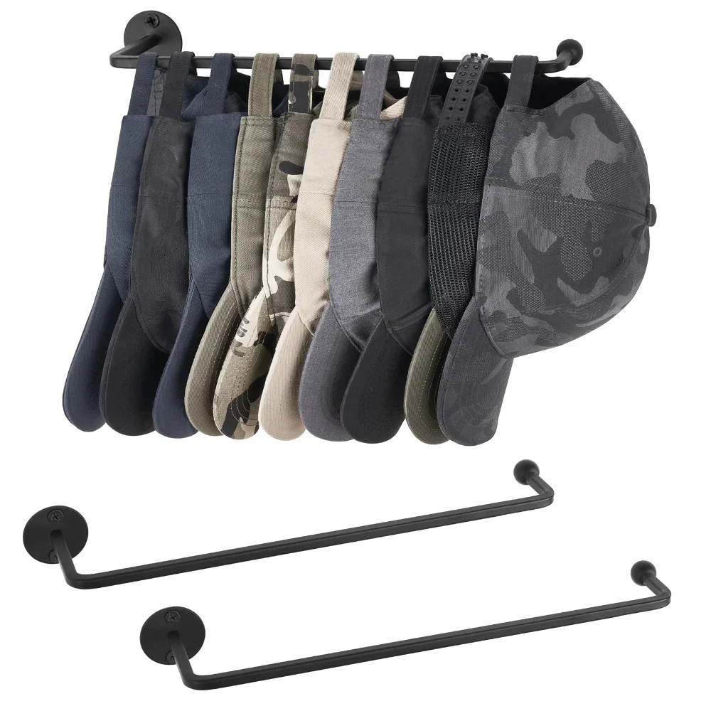 Hat Rack, holds 24 caps, 2-pack, Black