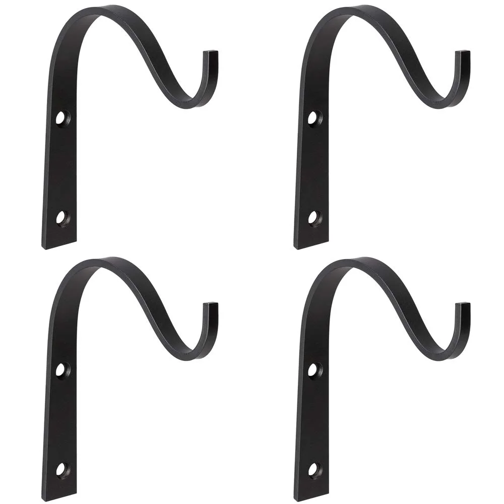 Iron Wall Hook, 3 in, 4-pack, Black