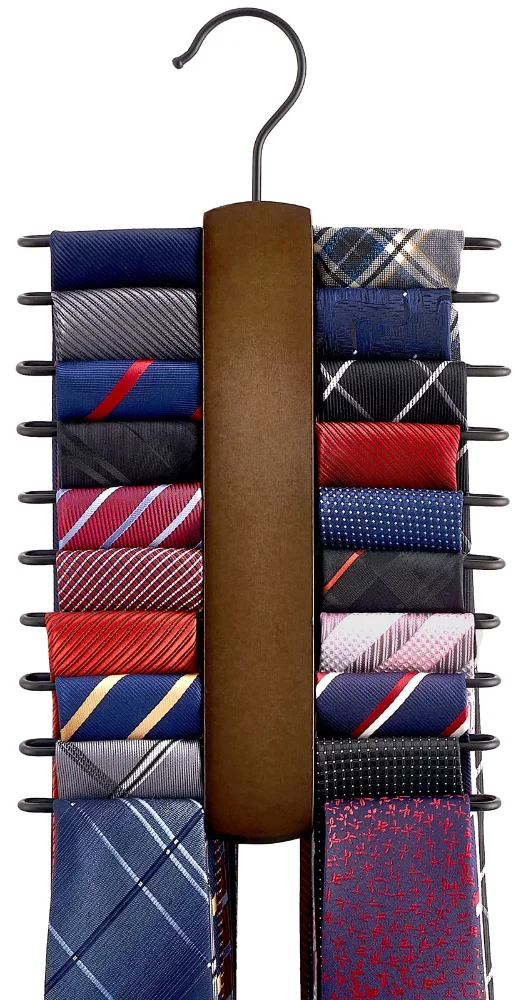 Tie Rack, 20 hooks, Brown