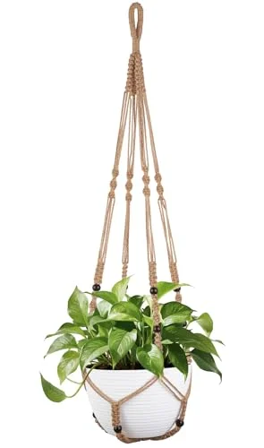 Macrame Plant Hanger, 43 in, Brown