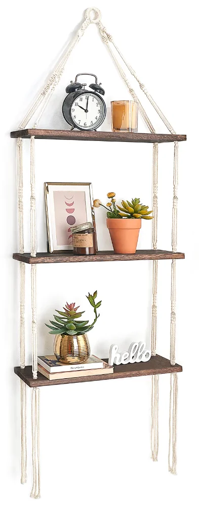 Macrame Wall, 3 tiers, Brown