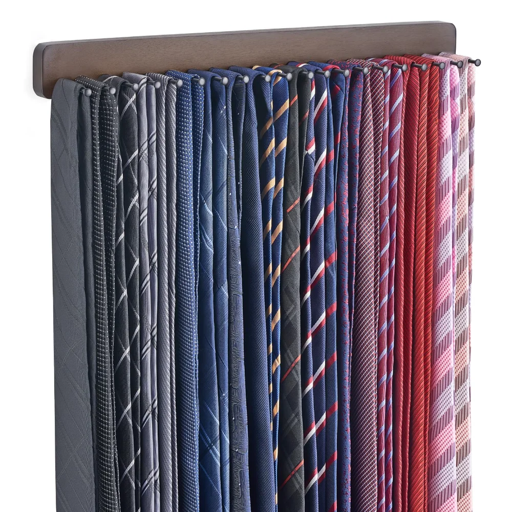Tie Organizer, 20 hooks, Brown