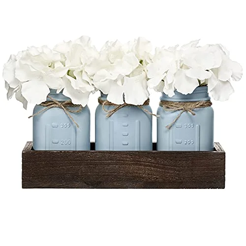 Mason Jar Centerpiece, Grey